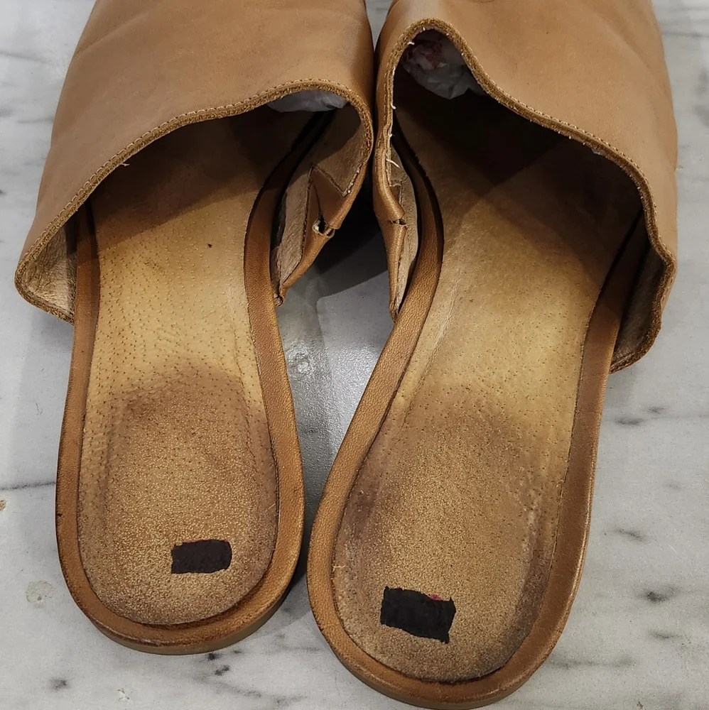 Madewell The Core brown leather mule flats women's size 9.5 - Picture 4 of 7